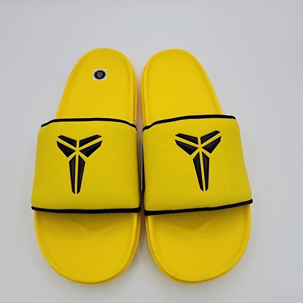 Nike Kobe Off Court Slides Mens 11‎ Lightning Yellow Black Mamba Logo Sandal NEW